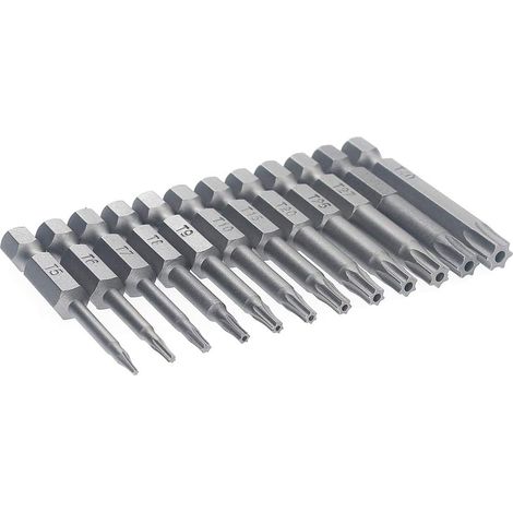12 Torx (6,35 mm) 50 mm Innensechskant-Schraubendreherbits aus magnetischem Stahl
