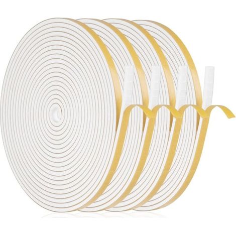 Joint Fenetre Isolation Anti Froid, 20m Joint Porte d'entrée Mousse Adhésif 6 x 3mm Bande Etancheite Autocollante Isolant Fenêtre Contre le vent, Anti pluie, Anti-bruit (Blanc) (1/4)