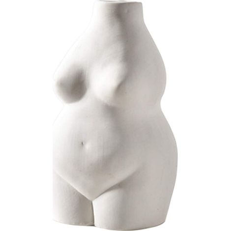 Vase En Céramique - Forme De Torse Féminin - 16 X 7.5 X 2.3 Cm - Support À Encens Ou À Stylos - Décoration Intérieure Bohème - Unité (1/5)