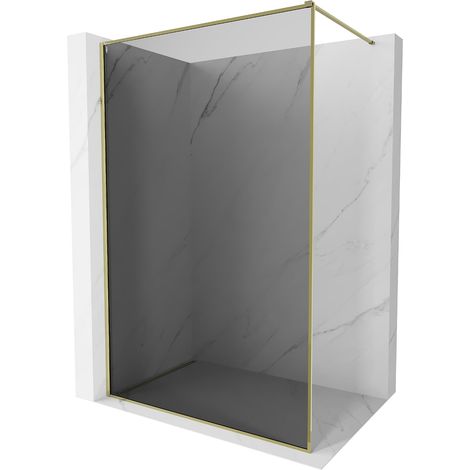 Mexen Kioto-F parete doccia walk-in con cornice 100 x 202 cm, grafite 8 mm, dorata - 800-100-104-50-40 (1/5)