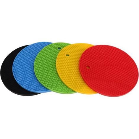 Dessous de plat en silicone - Vvikizy - 7 pouces - Antidérapant - Résistant à la chaleur - Lot de 5 (1/4)