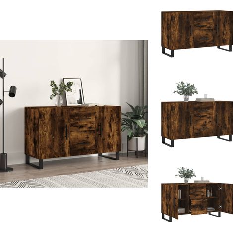 Sideboard Räuchereiche 100x36x60 cm Holzwerkstoff - Schreibtisch - Wohnzimmermöbel - Sideboard - Regal - Holzmöbel (1/5)