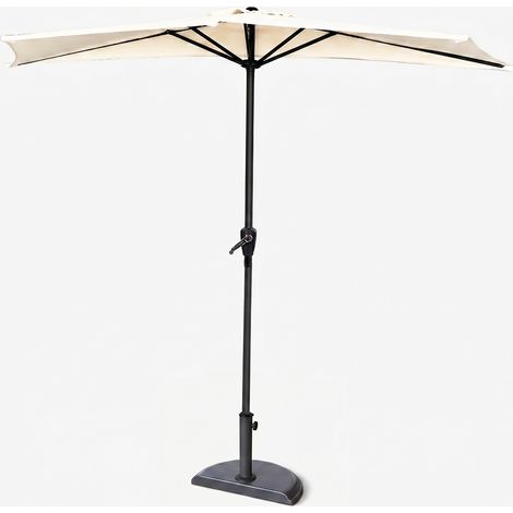 Garten-Halbmond-Sonnenschirm aus Stahl und Polyester
