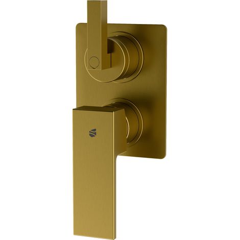 BERNSTEIN Grifo mezclador de ducha de pared, empotrado, latón dorado cepillado, 2 salidas + cuerpo base, 10x22x6cm (AnxAlxPr), LAVOA Oro cepillado