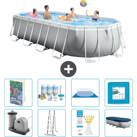 Prism Frame Pool Oval - 610x305x122 cm - 9-teilig S536