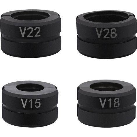 Inserto per ganasce per pinze crimpatrici per tubi, in acciaio Cr45 resistente, ampia compatibilità, colore nero. (1/2)