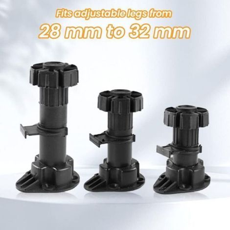 Clip De Fixation Plinthe - 28–32 mm - Pour Pieds Réglables De Cuisine - 20 Pièces Avec 40 Vis (1/4)