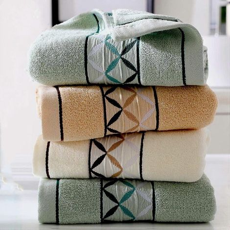 Lot de 4 serviettes de bain ultra douces et absorbantes 100 % coton, 35,5 x 76 cm, Cy (1/5)