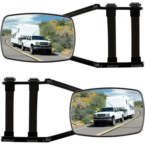 Juego de 2 espejos retrovisores universales para caravana – 190 x 120 mm – Espejos ideales para autocaravanas y caravanas (1/5)