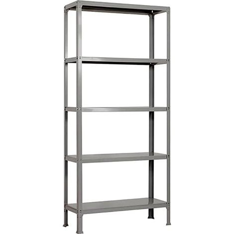 Scaffale in metallo Simon Rack senza viti colore grigio 5 ripiani 1800x1000x300 mm Made in Spain (1/3)