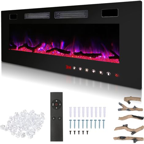 TolleTour Elektrokamin 127 cm, 750 W/1500 W, Elektrischer Kamin mit LED-Flammenbild und Timer (1/5)