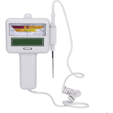 Medidor digital de pH, medidor de calidad del agua, medidor de cloro, comprobador portátil de cloro residual, medidor de calidad del agua para piscinas y spas. (1/5)