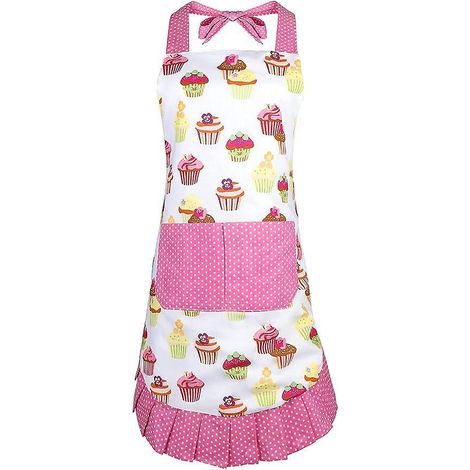 tablier Rose, Tablier De Cuisine  Volants Avec Poches, Tablier Ajustable Pour La Cuisine  La Maison, Le Restaurant, Le Barbecue (1/5)