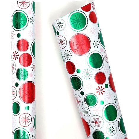 Wrapping Paper - 17 Inches X 118 Inches - 80 Gsm - Reversible Design - For Gifts Boxes Wrapping - 1 Roll (1/4)
