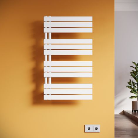 ELEGANT Badheizkörper Handtuchtrockner Handtuchwärmer Panel 1038x600mm 1044 Watt Weiß Bad-Heizkörper Seitenanschluss