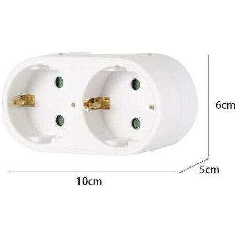 Elektrisches Verlängerungskabel - Elektrisches Verlängerungskabel - Steckdosen-Verlängerungskabel - Steckdosen-Verlängerungskabel - Elektrisches Doublet - Duplite 2P+E 10/16A BLC Se Bulk 714770 Weiß 2 (1/3)