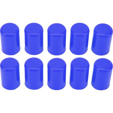 Lot de 10 bouchons en silicone universels pour tuyau d'aspiration, diamètre intérieur 14 mm, bleus (1/5)