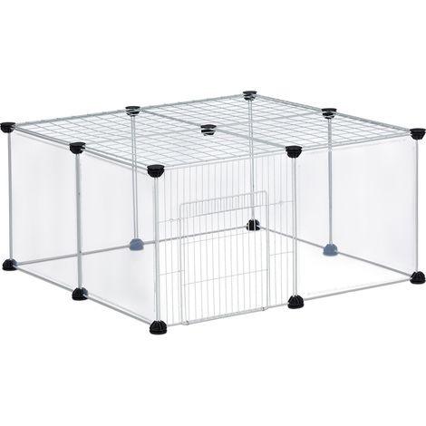 Recinto para animales pequeños extensible, fácil montaje, jardín, 120 x 120 x 60 cm, de hierro gris, 130011232 (1/5)