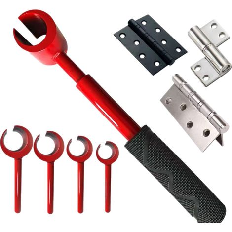 Ce kit d'outils de réglage de charnières de porte 4 en 1 amélioré comprend une conception à bord mince dégradé, des outils de réglage d'écartement de charnière en acier robuste et un ajusteur de charn (1/5)