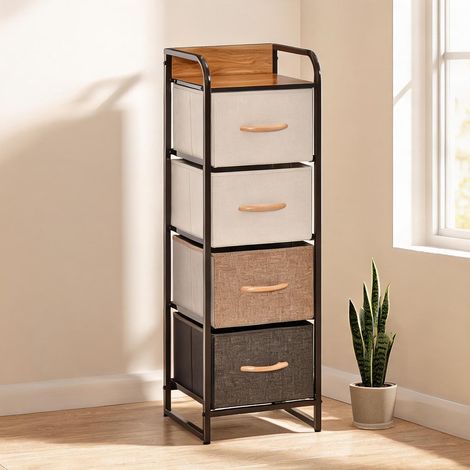 Armoire de rangement multicolore en polyester 31 x 29 x 99 cm (1/5)