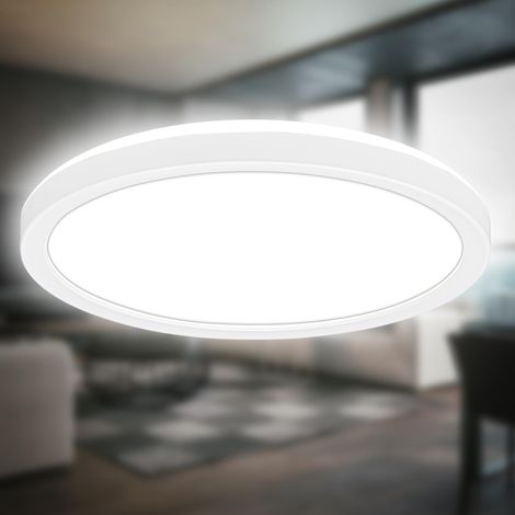 Plafonnier LED à lumière indirecte, 3cm d'épaisseur, blanc neutre, lampe de salon, panneau cuisine, éclairage plafond, 24x3 cm, (1/5)