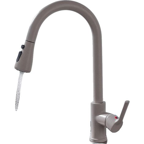 Grifo de cocina con rociador extraíble, diseño contemporáneo, CF04043YMWM Beige (1/2)