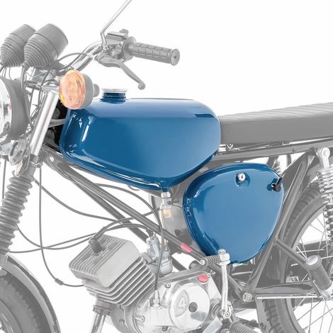 Benzintank für Simson S51 / S50 / S70 mit blauem Seitendeckel