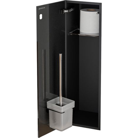 WC-Modul Unterputz Bernstein RIA 60cm Glasfront Schwarz für Toilettenpapierhalter Türanschlag links (1/5)