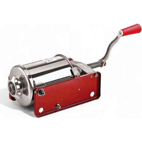 insaccatrice manuale 3 kg per salsicce acciaio inox cilindro tenuta stagna con 4 imbuti e morsetti fissaggio (1/5)