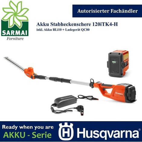Husqvarna 120iTK4-H Akku Stab Heckenschere Strauchschere inkl.Akku BLi10+QC80 - 970515905 (1/4)