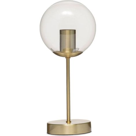 Lampe de table dorée design en métal et verre transparent - doré et verre transparent (1/2)