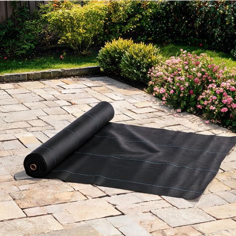Toile de paillage géotextile 100 x 2 m en polypropylène noir (1/5)