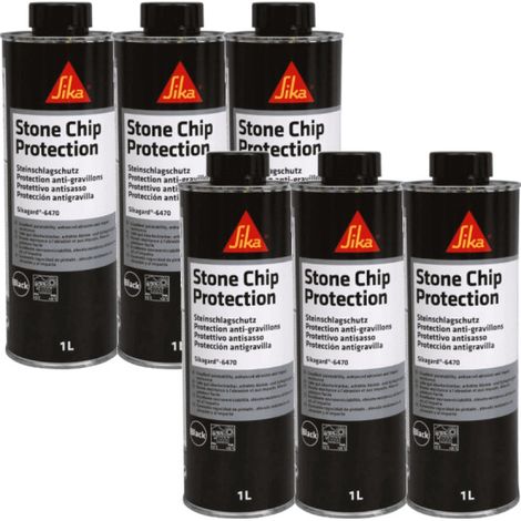 Lot de 6 revêtements anti-gravillons SIKA Sikagard 6470 - Noir - 1L