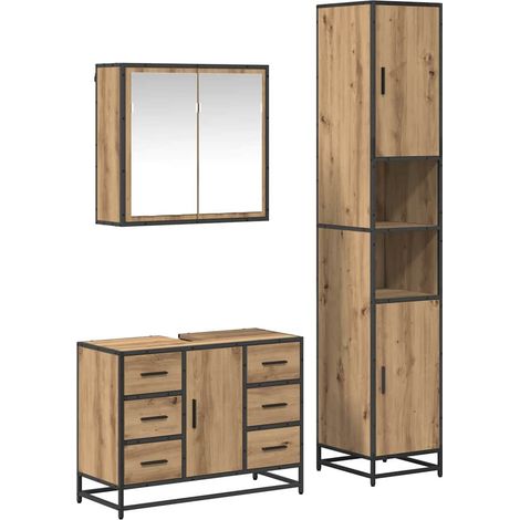 Maison Exclusive - Badezimmermöbel-Set mit Regal 3 pcs Artisan-Ei