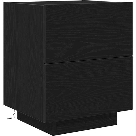 Maison Exclusive - Armadio da Notte Rovere Nero 45 x 40 x 55 cm Legno multistrato