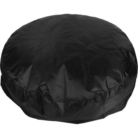 Housse ronde réfléchissante pour table de jardin, imperméable, coupe-vent, résistante aux UV et à l'humidité, en tissu Oxford 250D, pour terrasse ou mobilier de jardin, noire. (1/5)