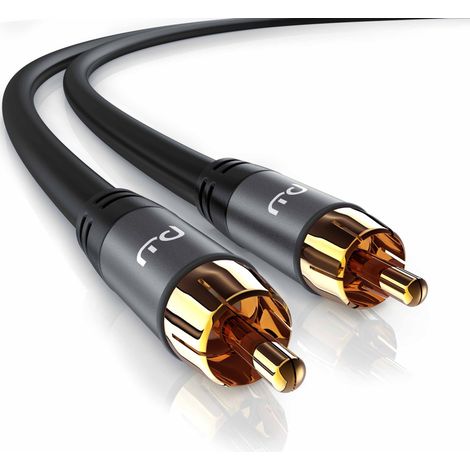 Primewire Cinch Audio-Kabel, RCA, Subwoofer-Cinch Audio-Kabel mehrfach geschirmt, 1X Cinch zu 1X Cinch - 7,5m
