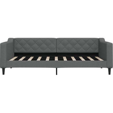 Day Bed without Mattress Dark Grey 90x190 cm Single Fabric vidaXL
