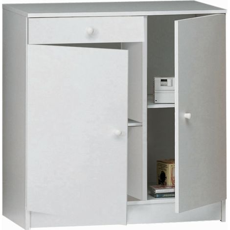 Mobile 2 ante 1 cassetto bianco liscio 80x77x34 cm sarmog - sarmog (1/2)