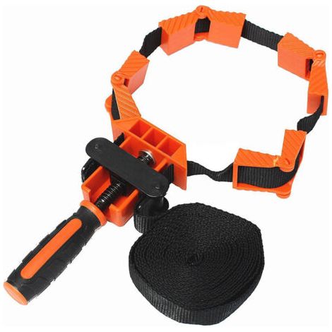 BUNTHAUS Presse à Cadre, 4m Sangle de Serrage en Plastique et Nylon Serre-Joint d'angle Outil d'Encadrement pour Objets Polygonaux