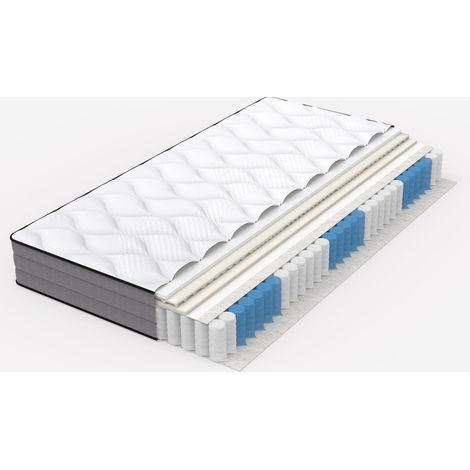 Materasso ibrido a molle insacchettate e memory foam H3, supporto ergonomico a 7 zone, anallergico, 160x200 cm (1/5)