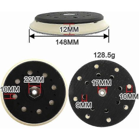 Plateau de ponçage 150 mm, 15 trous, pour ponceuse excentrique Makita BO6050 et BO6050J. Remplace les références 197315-5 et s202412242283.