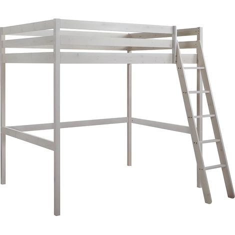 Letto a soppalco 140x190 cm in Pino massello sbiancato - GEDEON (1/5)
