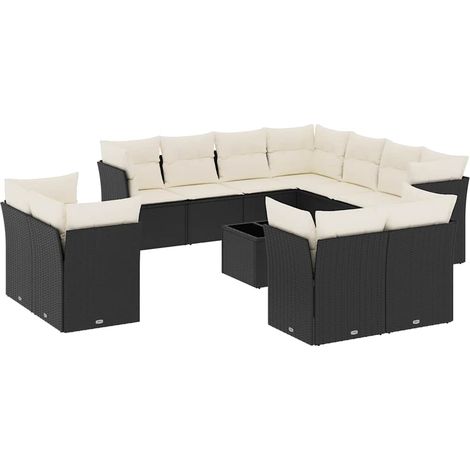 Maison Exclusive - Set de sofás de jardín 12 piezas cojines ratán (1/5)