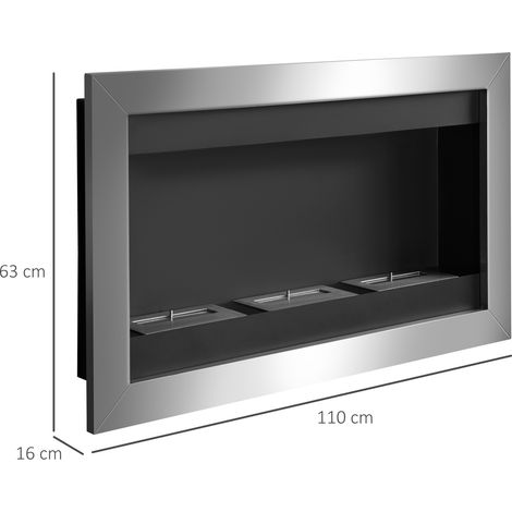 Réchaud mural à bioéthanol en acier inoxydable (avec 3 brûleurs) (1/5)