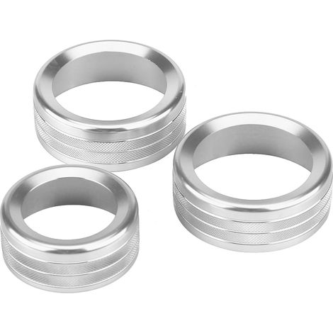 3x Molette Climatiseur en Alliage de Zinc Rond Cache Enjoliveur pour Alfa Romeo Giulia Stelvio (Argent) (1/5)