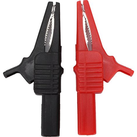 Einzelner Krokodilklemmen aus Messing, 2 Stück, Kabelklemme für Bananenstecker zum Multimeter- und Stromzangen-Test