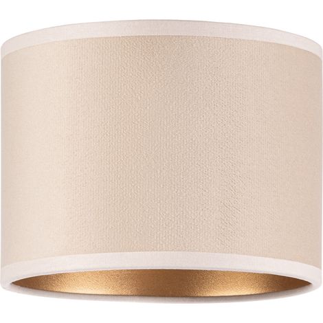 Abat-jour rond Tornado 16 en velours beige doré (1/5)