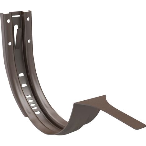 ZAMBELLI Stirnbretthalter verzinkt, Dachrinnenhalter für Dachrinne halbrund, Montage ohne löten 125mm / 280/7 teilig Kupferbraun