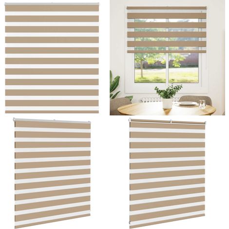 vidaXL Zebrarollo Sandbraun 120x100 cm Stoffbreite 115,9 cm Polyester (1/5)